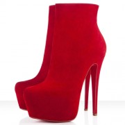 Replica Christian Louboutin Daf Booty 160mm Ankle Boots Red Cheap Fake Shoes