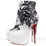 Replica Christian Louboutin Daf Booty 160mm Ankle Boots White Cheap Fake Shoes