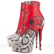 Replica Christian Louboutin Daf Booty 160mm Ankle Boots Red Cheap Fake Shoes