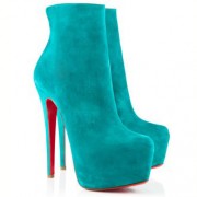 Replica Christian Louboutin Daf Booty 160mm Ankle Boots Caraibes Cheap Fake Shoes