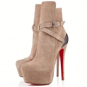 Replica Christian Louboutin Equestria 160mm Ankle Boots Taupe Cheap Fake Shoes