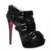 Replica Christian Louboutin Mad Marta 140mm Ankle Boots Black Cheap Fake Shoes