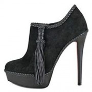 Replica Christian Louboutin SulTaupee 140mm Ankle Boots Black Cheap Fake Shoes