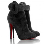 Replica Christian Louboutin Trottinette 140mm Ankle Boots Black Cheap Fake Shoes