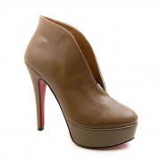 Replica Christian Louboutin Miss Fast Plato 120mm Ankle Boots Brown Cheap Fake Shoes