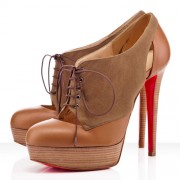 Replica Christian Louboutin Gilet 140mm Ankle Boots Camel Cheap Fake Shoes
