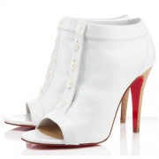 Replica Christian Louboutin Maotic 120mm Ankle Boots White Cheap Fake Shoes