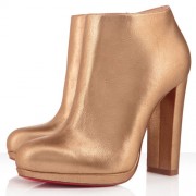 Replica Christian Louboutin Rock And Gold 120mm Ankle Boots Gold Cheap Fake Shoes