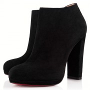 Replica Christian Louboutin Rock And Gold 120mm Ankle Boots Black Cheap Fake Shoes