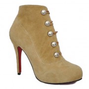 Replica Christian Louboutin Fifre Corset 120mm Ankle Boots Camel Cheap Fake Shoes