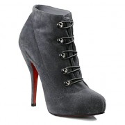 Replica Christian Louboutin Fifre Corset 120mm Ankle Boots Grey Cheap Fake Shoes