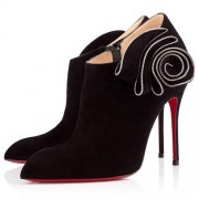 Replica Christian Louboutin Mrs Baba 100mm Ankle Boots Black Cheap Fake Shoes