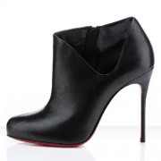 Replica Christian Louboutin Lisse 100mm Ankle Boots Black Cheap Fake Shoes