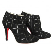 Replica Christian Louboutin Globe 100mm Ankle Boots Black Cheap Fake Shoes