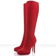 Replica Christian Louboutin New Simple Botta 120mm Boots Red Cheap Fake Shoes