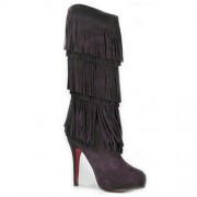 Replica Christian Louboutin Forever Tina 140mm Boots Dark parme Cheap Fake Shoes