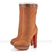 Replica Christian Louboutin Step N Roll 140mm Boots Camel Cheap Fake Shoes