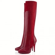 Replica Christian Louboutin Ysa 100mm Boots Red Cheap Fake Shoes