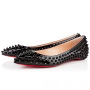 Replica Christian Louboutin Pigalle Spiked Ballerinas Black Cheap Fake Shoes