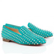 Replica Christian Louboutin Rolling Spikes Loafers Caraibes Cheap Fake Shoes