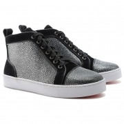 Replica Christian Louboutin Louis Jeweled Sneakers Black Cheap Fake Shoes