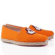 Replica Christian Louboutin Papi Hugo Sandals Orange Cheap Fake Shoes