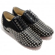 Replica Christian Louboutin Fred Spikes Loafers Black Cheap Fake Shoes