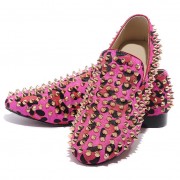 Replica Christian Louboutin Rollerboy Spikes Loafers Rose Matador Cheap Fake Shoes