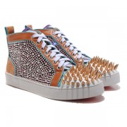 Replica Christian Louboutin Louis Spikes Sneakers Multicolor Cheap Fake Shoes
