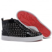 Replica Christian Louboutin Louis Spikes Sneakers Black Cheap Fake Shoes