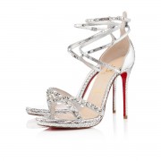 Replica Christian Louboutin Monocronana 120mm Sandals Silver Cheap Fake Shoes