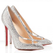 Replica Christian Louboutin Super Vic 120mm Pumps Silver Cheap Fake Shoes