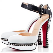 Replica Christian Louboutin Luxura 140mm Pumps White Cheap Fake Shoes