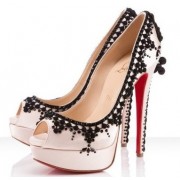 Replica Christian Louboutin Torero 140mm Peep Toe Pumps Nude Cheap Fake Shoes