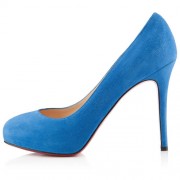 Replica Christian Louboutin New Declic 120mm Pumps Blue Cheap Fake Shoes