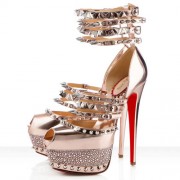 Replica Christian Louboutin Isolde 160mm Peep Toe Pumps Gold Cheap Fake Shoes