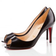 Replica Christian Louboutin You You 80mm Peep Toe Pumps Black Cheap Fake Shoes