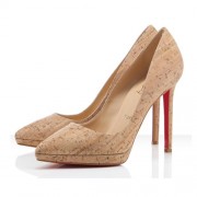 Replica Christian Louboutin Pigalle Plato 120mm Pumps Natural Cheap Fake Shoes