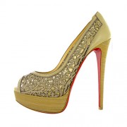 Replica Christian Louboutin Pampas 140mm Peep Toe Pumps Green Cheap Fake Shoes