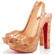 Replica Christian Louboutin Marple Town 140mm Slingbacks Natural Cheap Fake Shoes