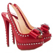 Replica Christian Louboutin Lady Clou 140mm Slingbacks Red Cheap Fake Shoes
