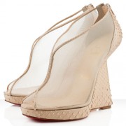 Replica Christian Louboutin Janet 120mm Wedges White Cheap Fake Shoes