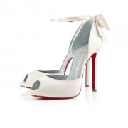 Replica Christian Louboutin Dos Noeud 120mm Special Occasion Off White Cheap Fake Shoes