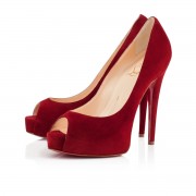Replica Christian Louboutin Vendome 120mm Peep Toe Pumps Red Cheap Fake Shoes