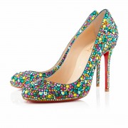Replica Christian Louboutin Fifi Strass 100mm Special Occasion Multicolor Cheap Fake Shoes