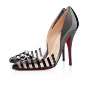 Replica Christian Louboutin Pivichic pvc 100mm Pumps Black Cheap Fake Shoes