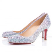 Replica Christian Louboutin Fifi Strass 100mm Special Occasion Silver Cheap Fake Shoes