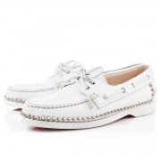 Replica Christian Louboutin Steckel Loafers White Cheap Fake Shoes