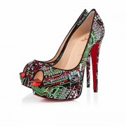 Replica Christian Louboutin Lady 140mm Peep Toe Pumps Black Cheap Fake Shoes