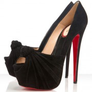 Replica Christian Louboutin Lady Gres 160mm Peep Toe Pumps Black Cheap Fake Shoes